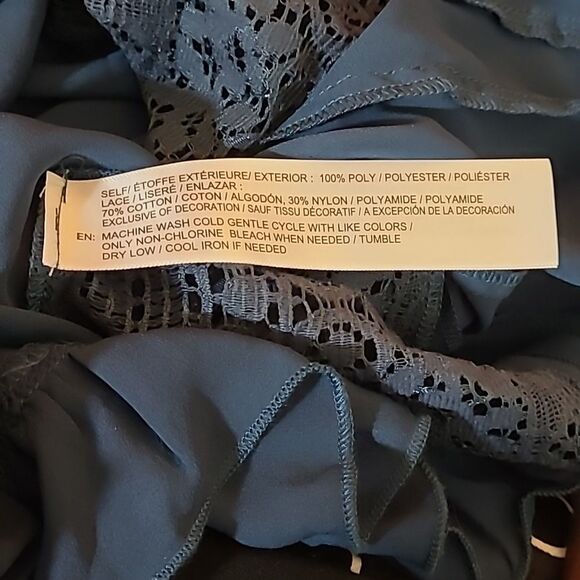 Band of Gypsies Cottagecore Prairie Peasant Festival Boho Semi Sheer Lace Top S - Picture 11 of 12